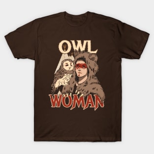 Owl Woman with Bear Headdress T-Shirt